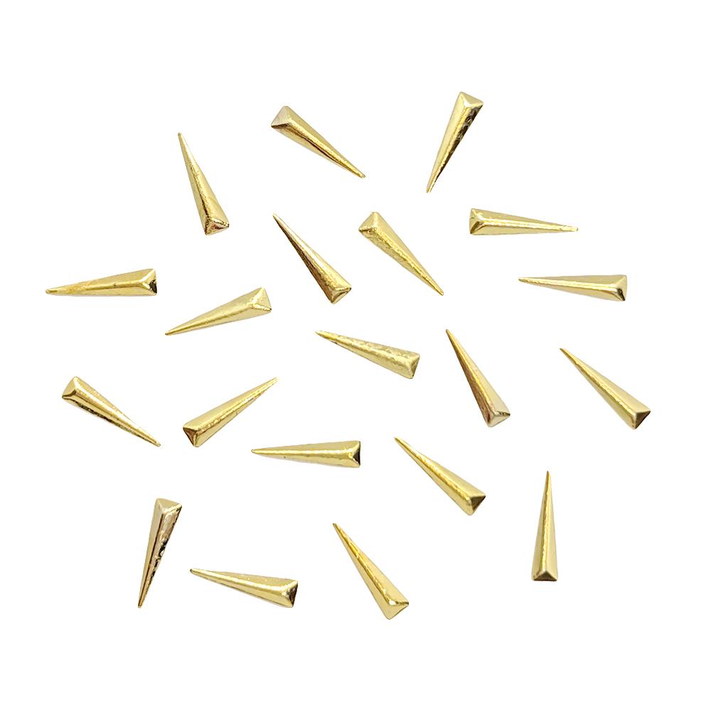 Long Skinny Triangle Studs / Gold Daily Charme Nail Supply Long Skinny Triangle Studs / Gold