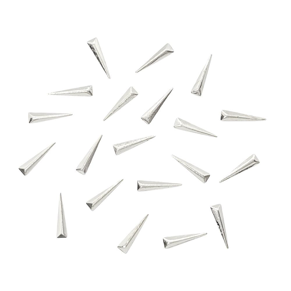 Long Skinny Triangle Studs / Silver Daily Charme Nail Supply Long Skinny Triangle Studs / Silver