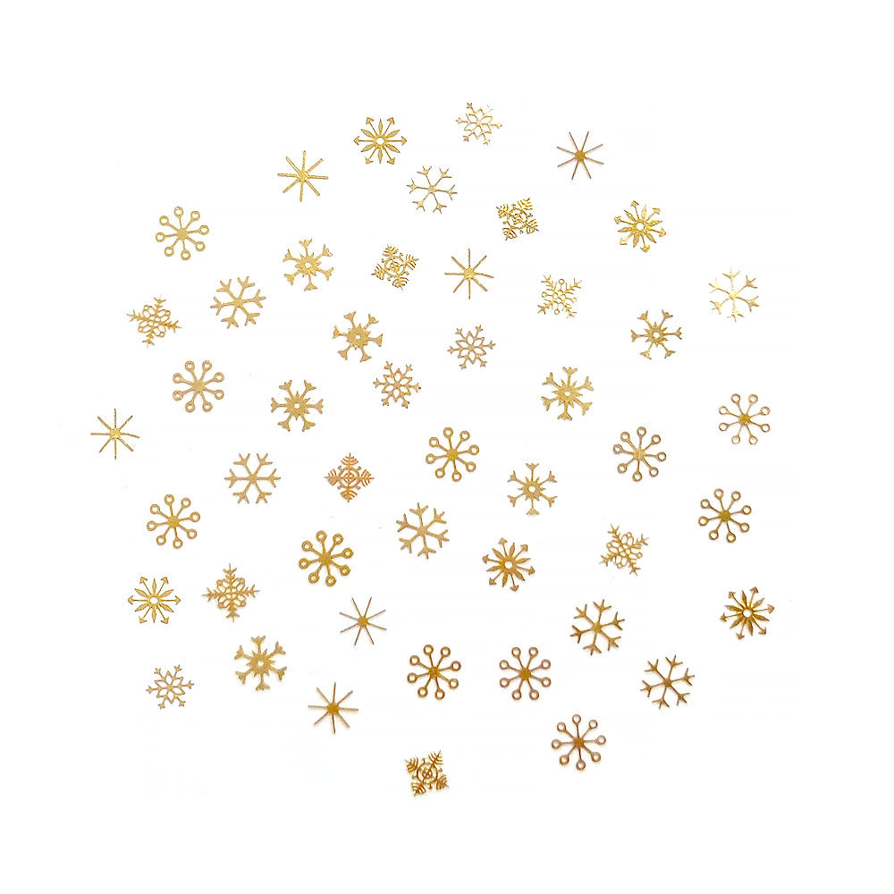Sparkling Snowflake Stud / Gold Daily Charme Nail Art Supply Sparkling Snowflake Stud / Gold