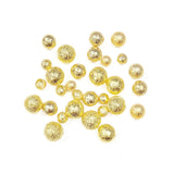 Nail Art Textured Matte Metallic Round Beads No-Holes / Gold