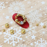 Nail Art Textured Matte Metallic Round Beads No-Holes / Gold