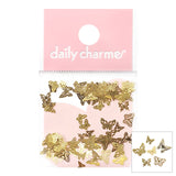 Metallic Thin Slice Gold Delicate Butterfly Nail Stud for Spring Nails