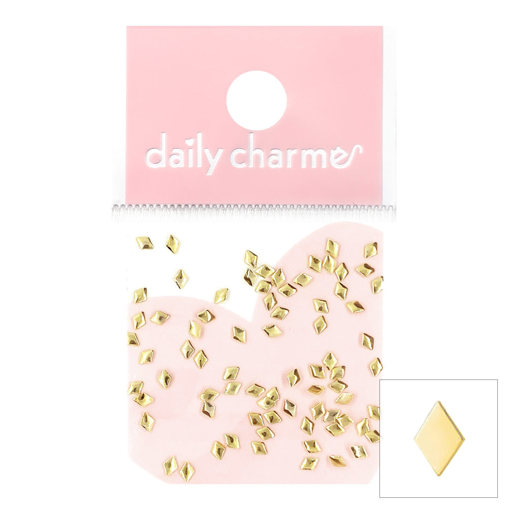 Mini Diamond Stud / Gold Metallic Gold Nail Art Mini Diamond Studs Small Geometric Shape