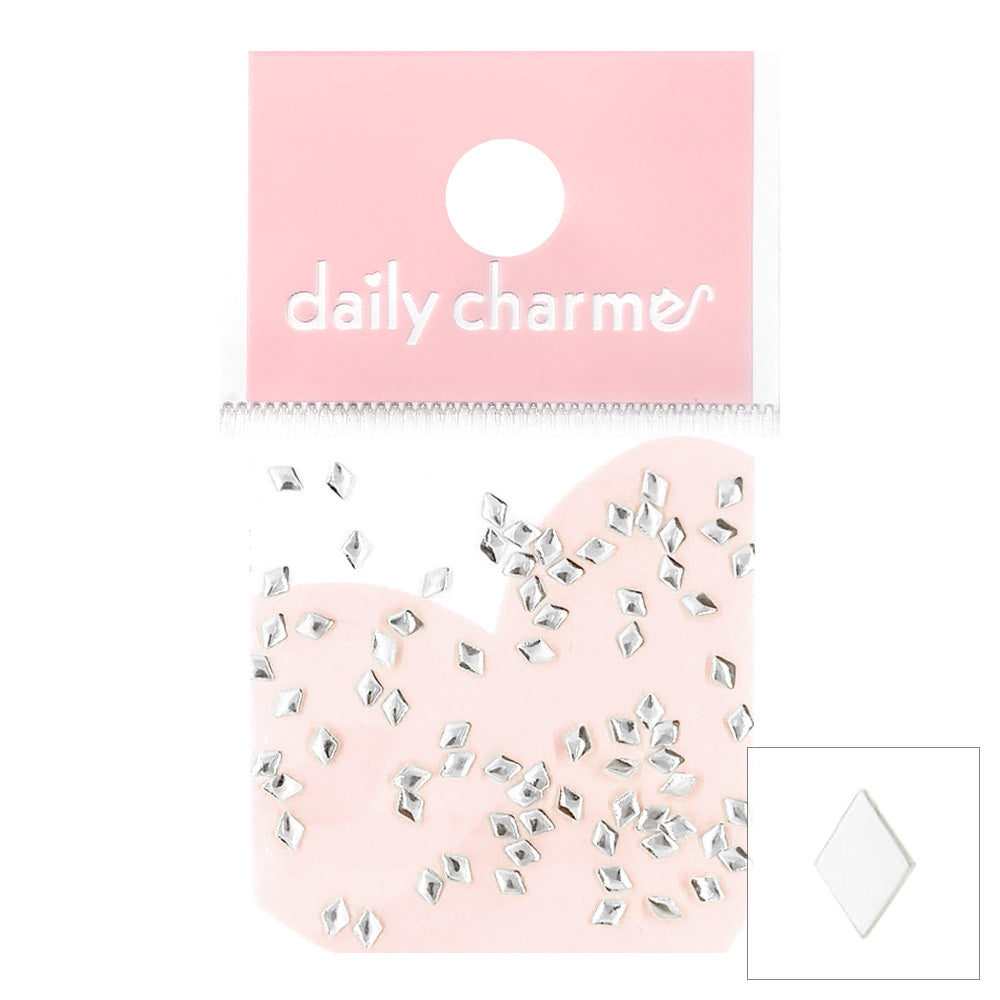 Mini Diamond Stud / Silver Metallic Nail Art Mini Diamond Studs Silver Small Geometric Shape
