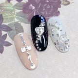 Bondage Gears Mix / Silver Dangle Nail Art Heart Charm