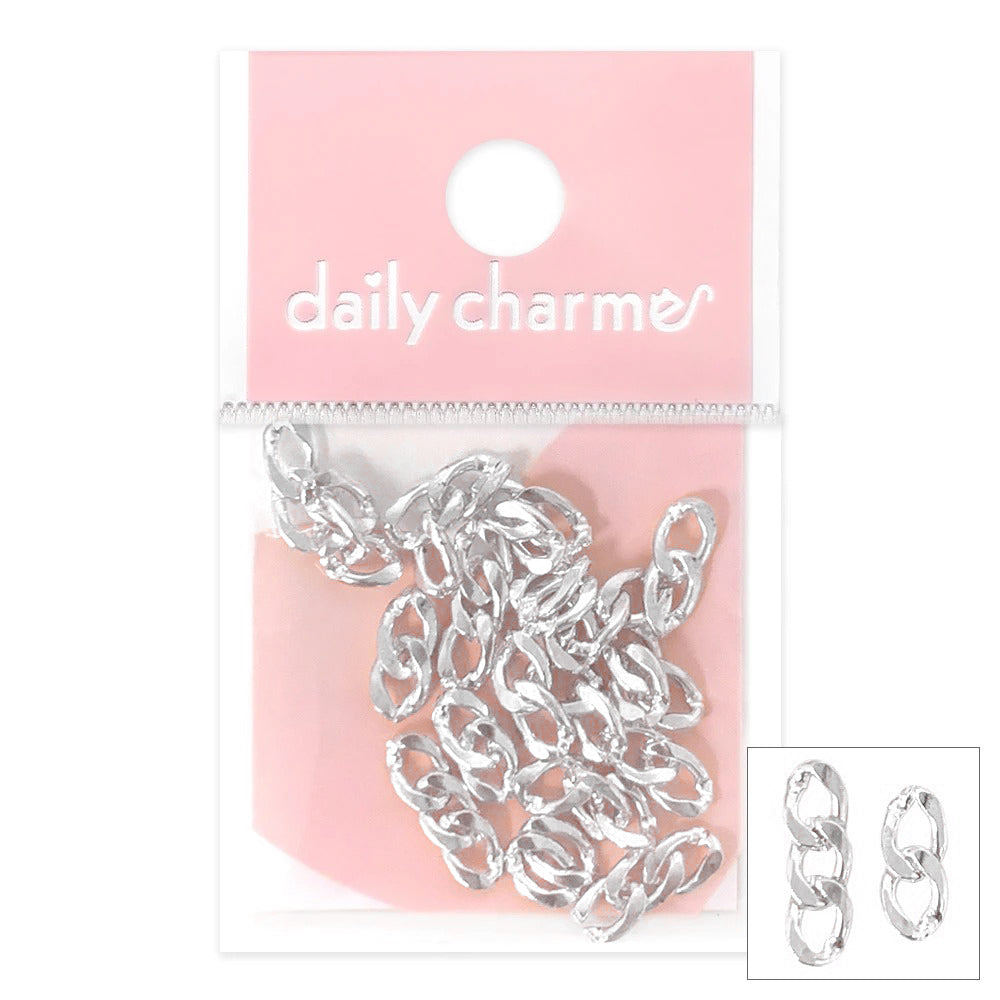 Oversized Chain Mix / Silver Oversized Chain Mix Silver / Metallic Nail Art Charms Decoration