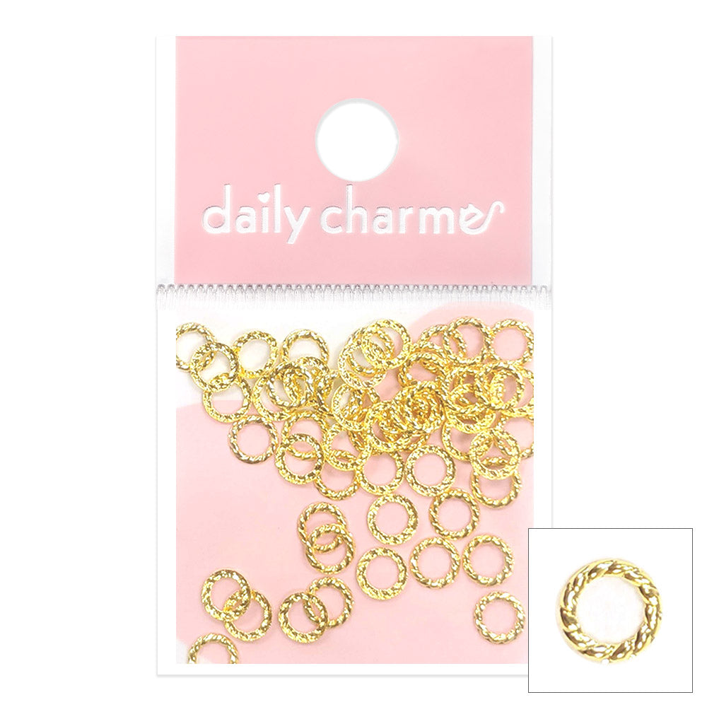 Braided Round Frame / Gold Nail Art Supply 3D Gold Braided Round Frame Stud Swarovski Crystal