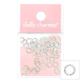 Nail Art Supply 3D Silver Braided Round Frame Stud Swarovski Crystal