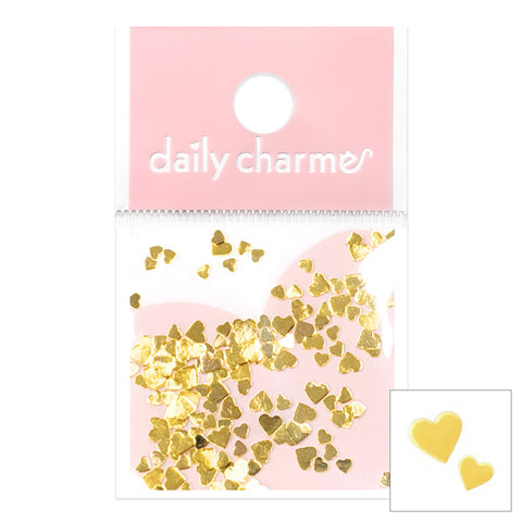 Nail Art Supply 3D Flat Heart Studs Mix / Gold Valentine's Love Nail