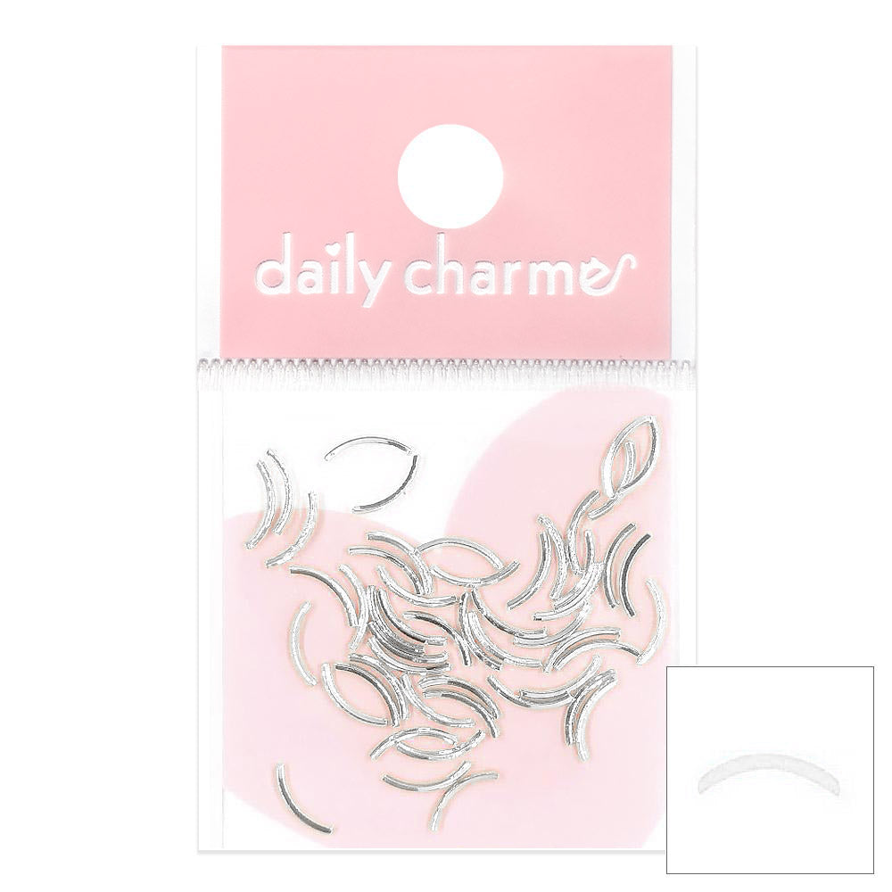 Arch Bar / Silver Metallic Silver Nail Art Curved Arch Bar Stud Japanese Nail Frame