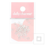Nail Art Supply 3D Silver Beaded Square Frame / Silver Metallic Studs