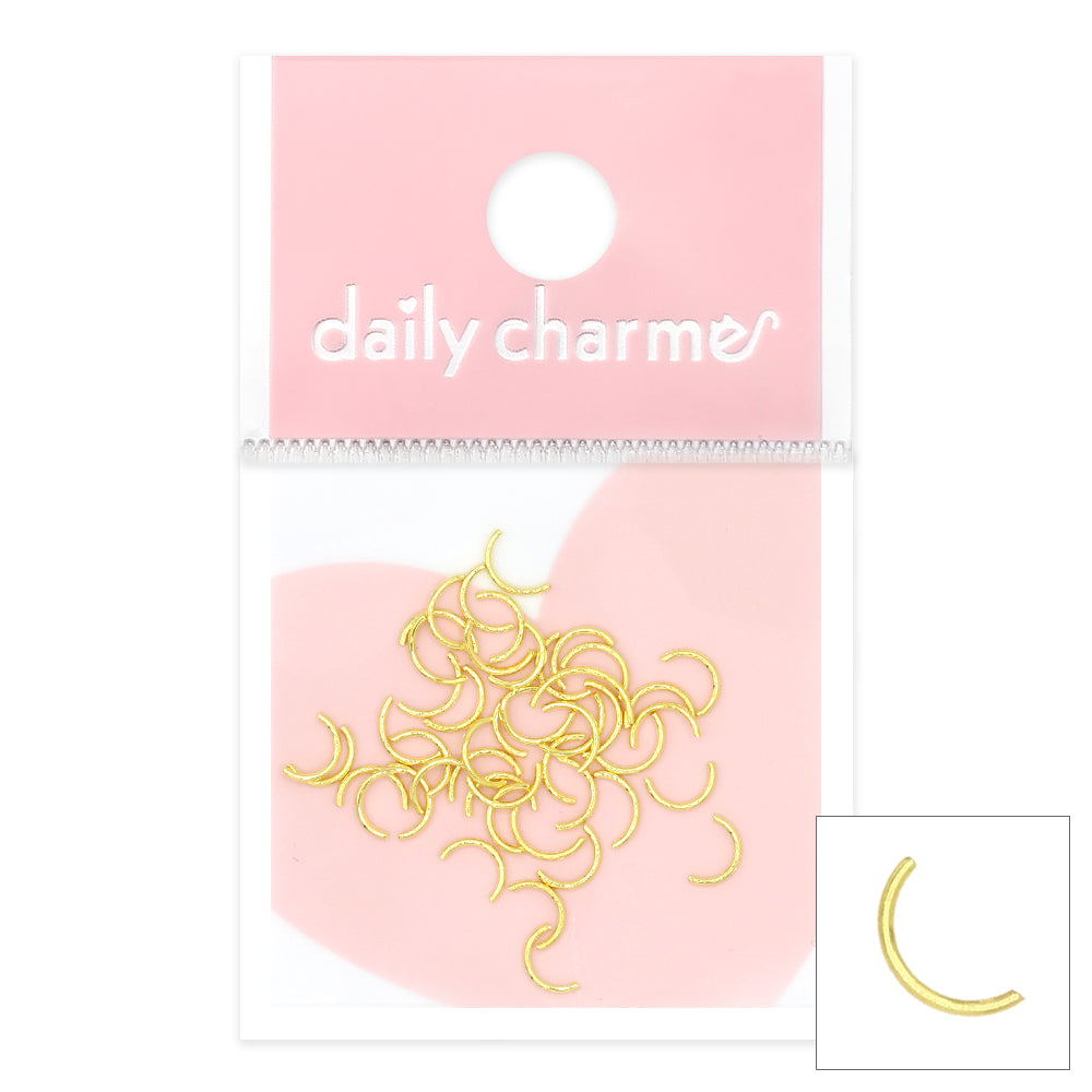 Thin Half Circle / Gold Nail Art Supply 3D Gold Thin Half Circle Gold Metallic Studs Frame Bar
