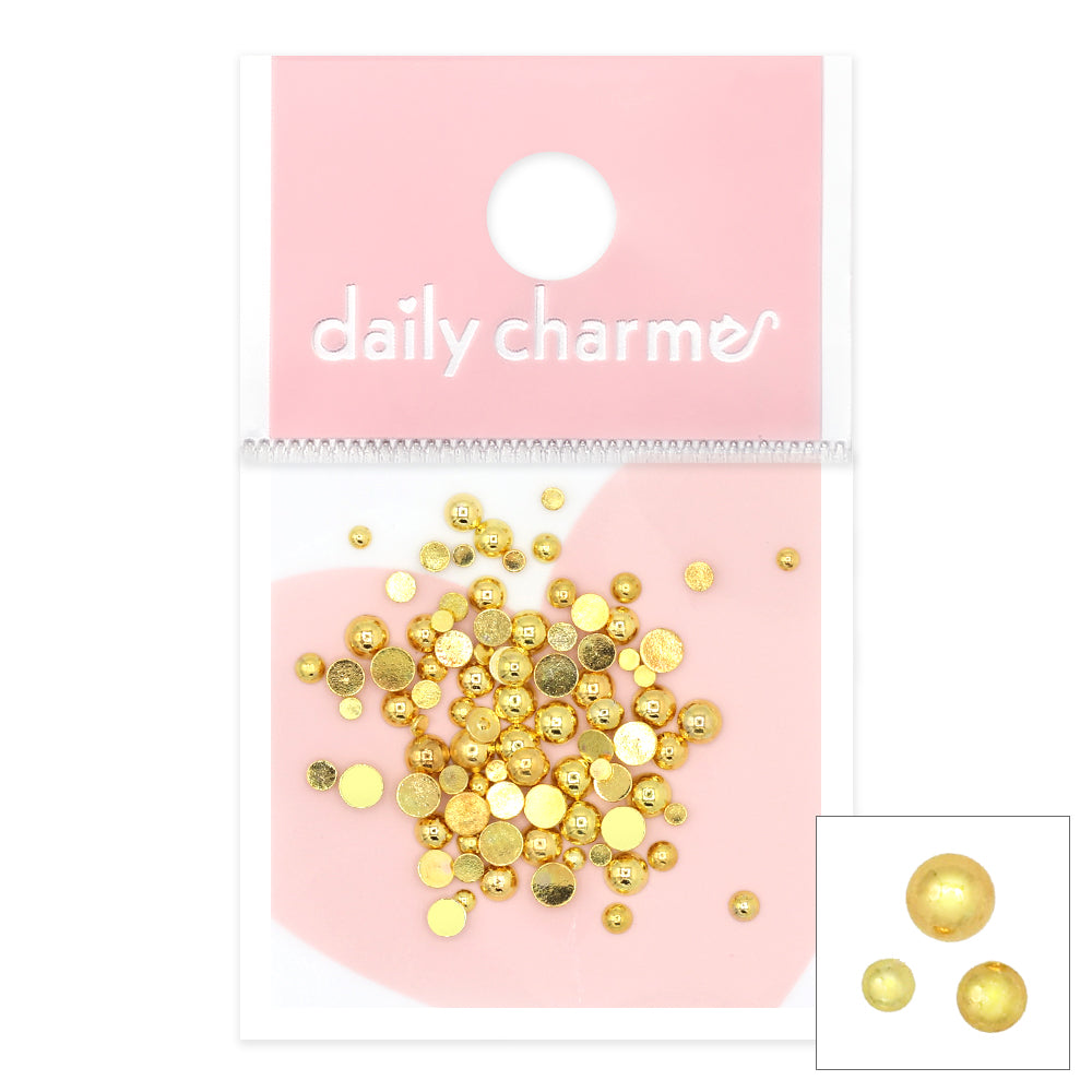 Circle Dome Studs Mix / Gold Nail Art Supply 3D Round Circle Dome Studs Mix / Gold Dot Holiday Nail