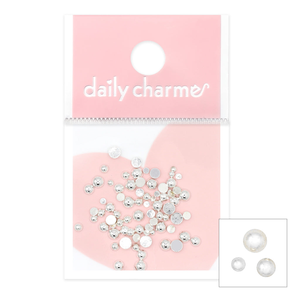 Circle Dome Studs Mix / Silver Nail Art Supply 3D Round Circle Dome Studs Mix / Silver Dot Holiday Nail