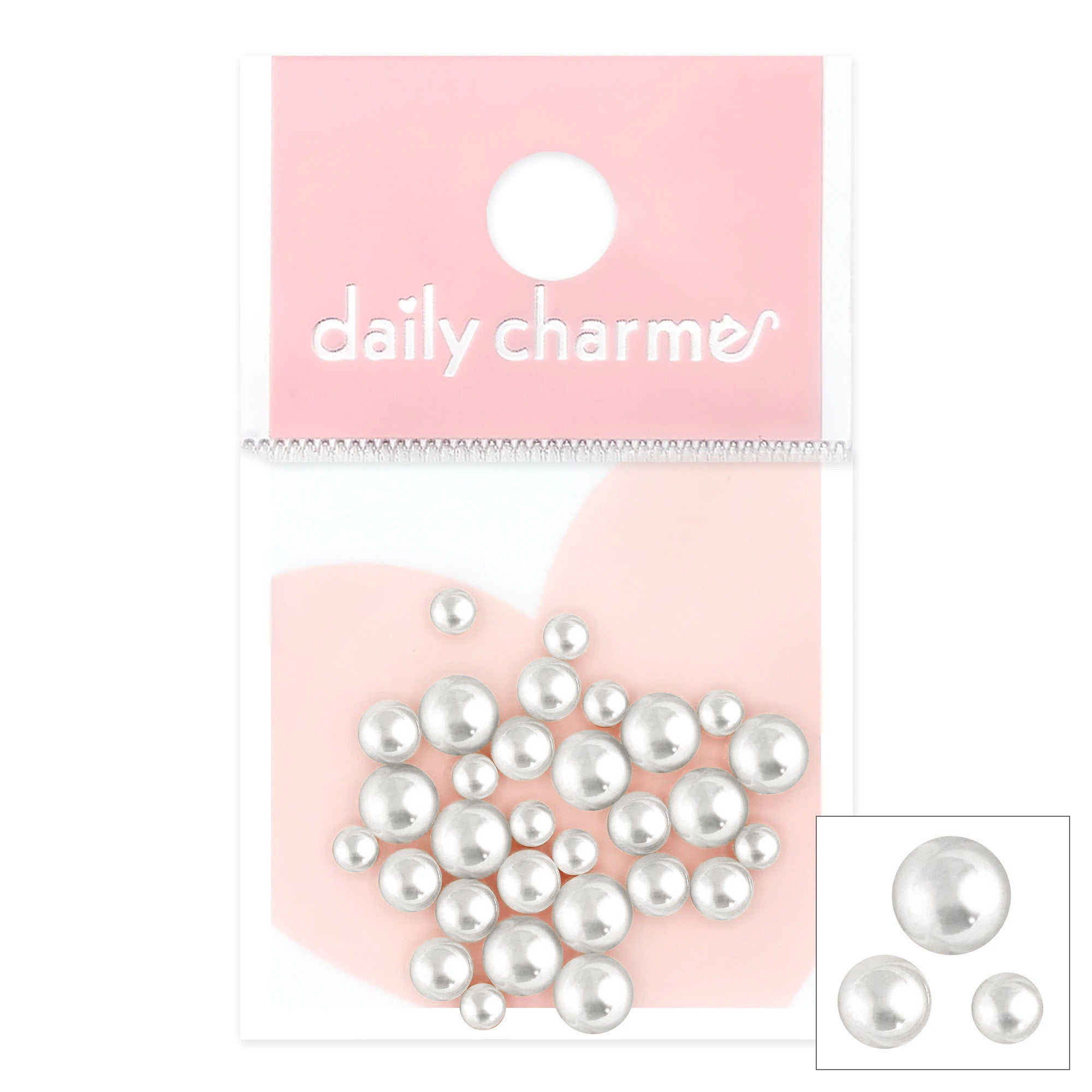 Metallic Round Beads / Silver Daily Charme Nail Art | Metallic Round Beads / Silver