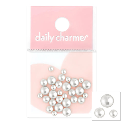 Daily Charme Nail Art | Metallic Round Beads / Silver 