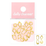 Japanese Nail Art Decor Molten Metallic Frame Mix / Gold