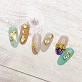 Japanese Nail Art Decor Molten Metallic Frame Mix / Gold