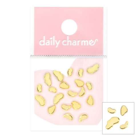 Daily Charme Nail Art | Gold Metallic Speckle Nugget Studs Mix
