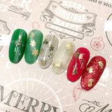 Holiday Fun Shape Stud / Gold Nail Art Decor Snowflake Tree Snowman Santa Star