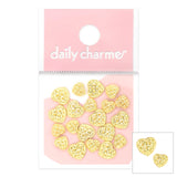 Daily Charme Nail Art | Gold Quilted Metallic Heart Charms Mix