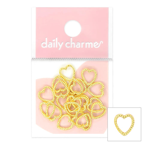 Daily Charme Nail Art | Braided Heart Frames / Gold