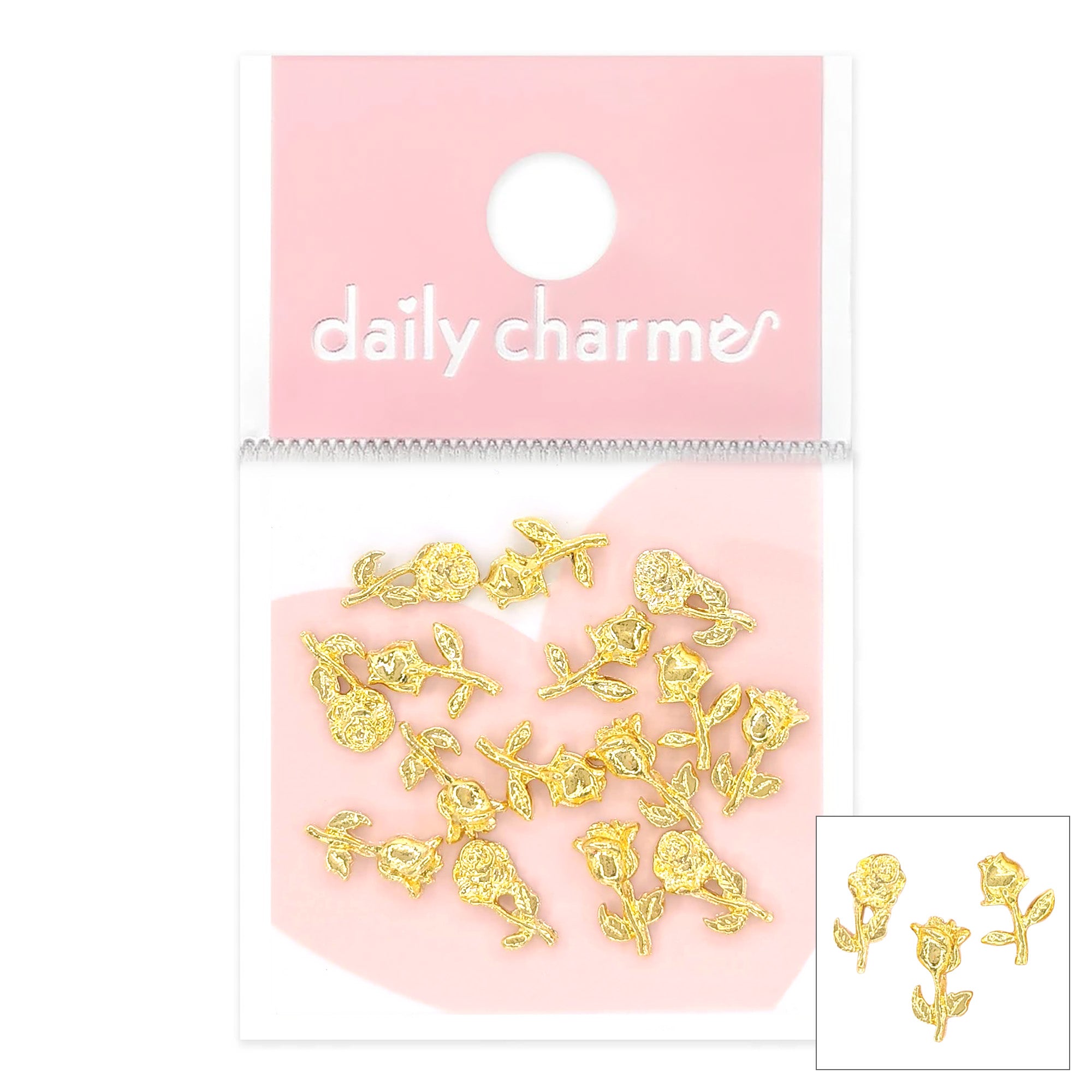 Blooming Roses Mix / Gold Daily Charme Nail Art | Blooming Roses Mix / Gold