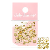Ultimate Metallic Studs Mix / Gold Feather Triangle Circles Moon Seashell