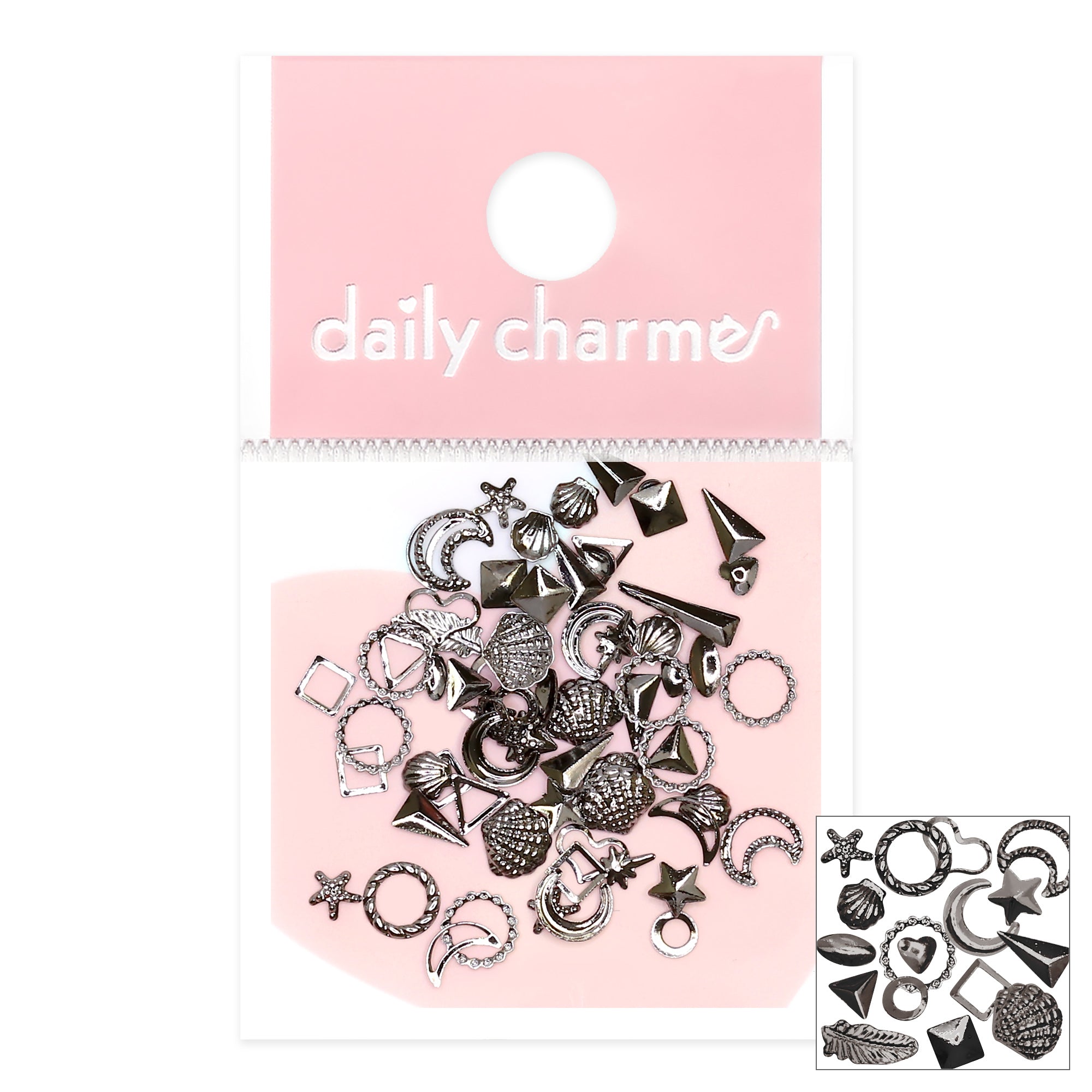 Ultimate Metallic Studs Mix / Gunmetal Ultimate Metallic Studs Mix / Gunmetal Nail Art Decors