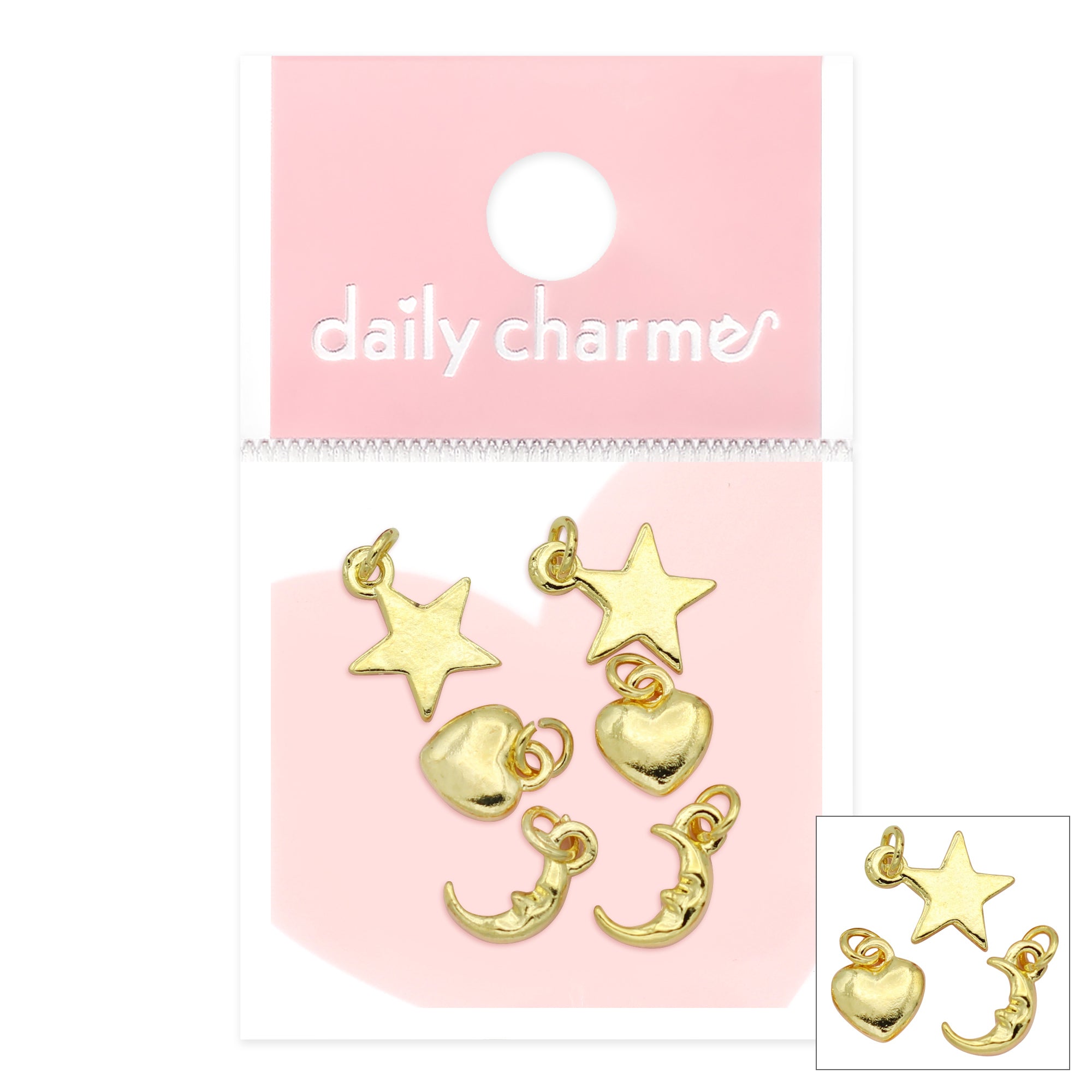 Celestial Dangles Mix / Gold Daily Charme Nail Art | Celestial Dangles Mix / Gold