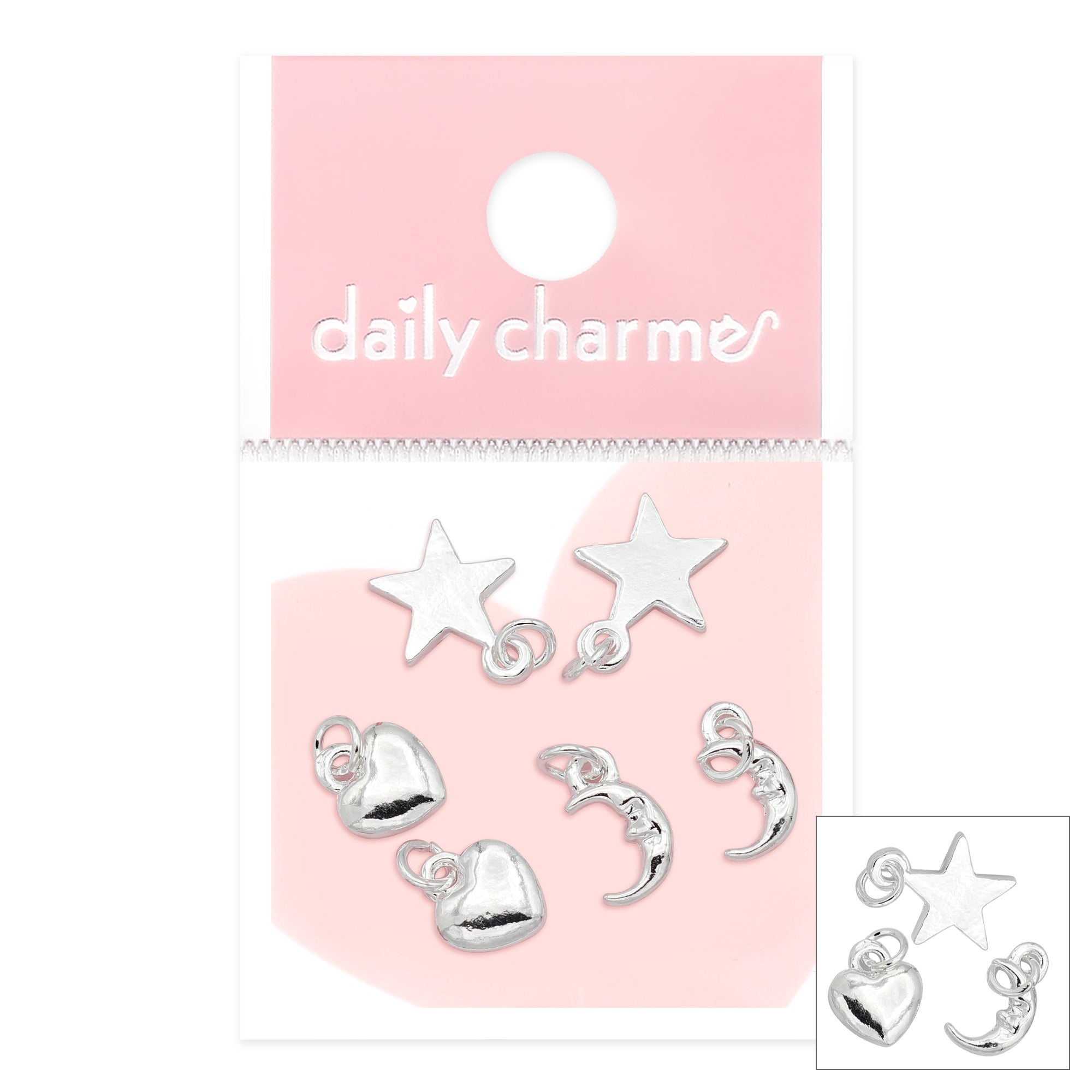 Celestial Dangles Mix / Silver Daily Charme Nail Art | Celestial Dangles Mix / Silver