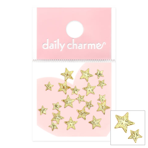 Dazzling Engraved Stars Mix / Gold Nail Studs Decor