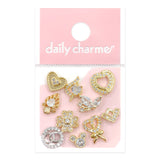 Mystery Zircon Nail Charm Bundle / 10 Pieces Gold Silver Jewelry for Nail Art