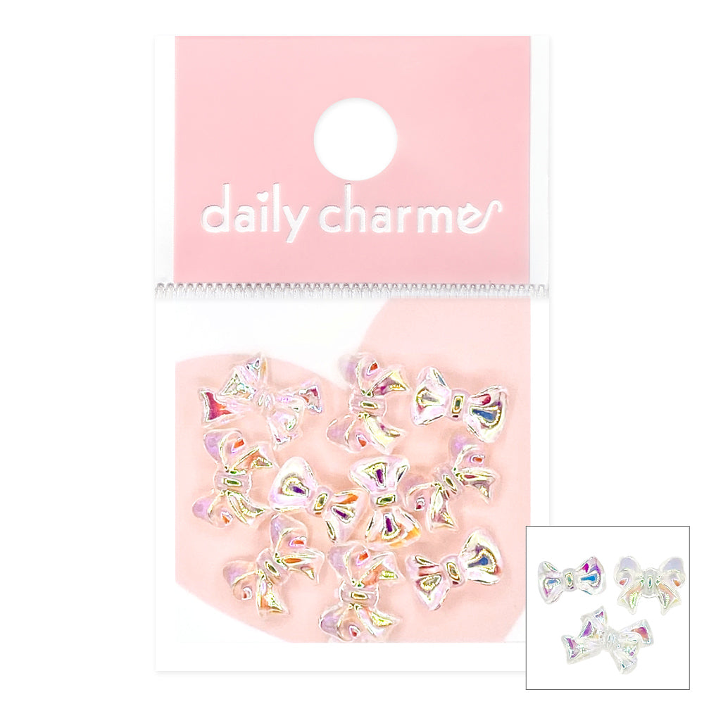Iridescent Ribbon Bow Resin Cabochons Mix Daily Charme Iridescent Ribbon Bow Resin Cabochons Mix for Nail Art