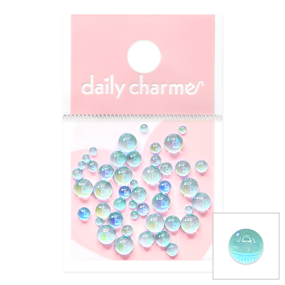 Dreamy Bubbles Iridescent Flatback Beads / Blue Nail Art Decor | Dreamy Bubbles Iridescent Flatback Beads / Blue