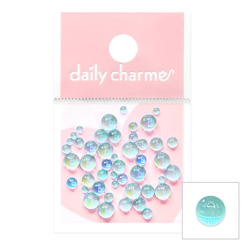 Nail Art Decor | Dreamy Bubbles Iridescent Flatback Beads / Blue