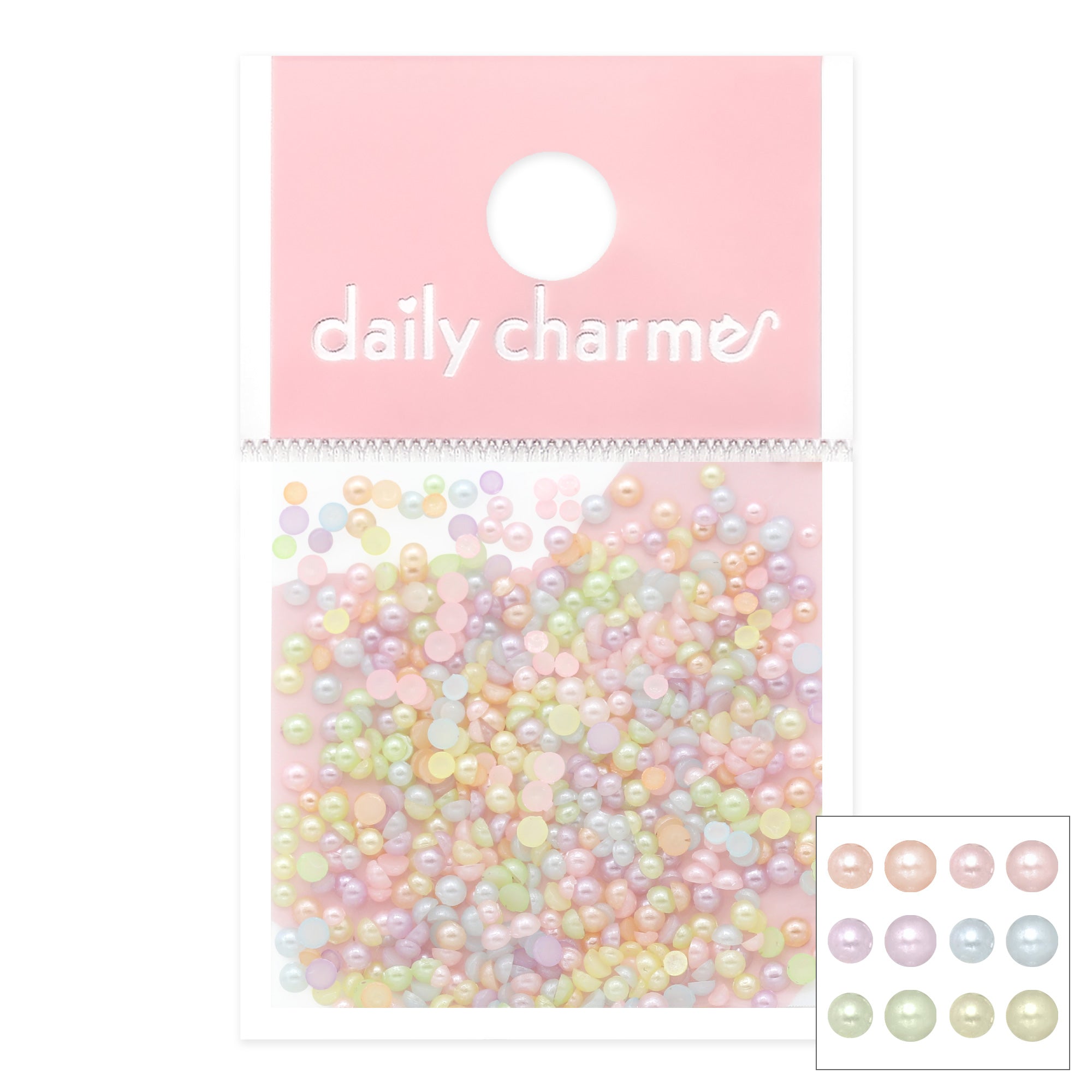 Nail Art Decor | Pastel Rainbow Mini Flatback Pearls Mix