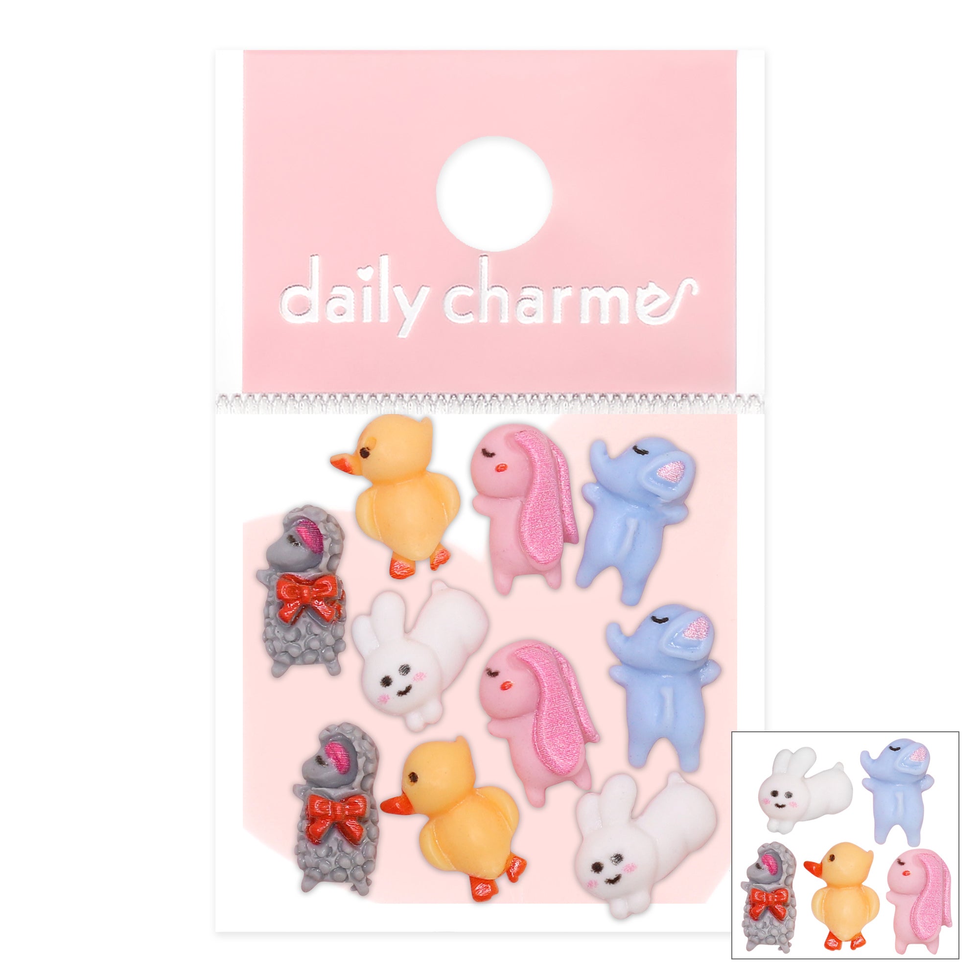 Daily Charme Nail Art | Sleepy Animals Kawaii Resin Cabochon Mix