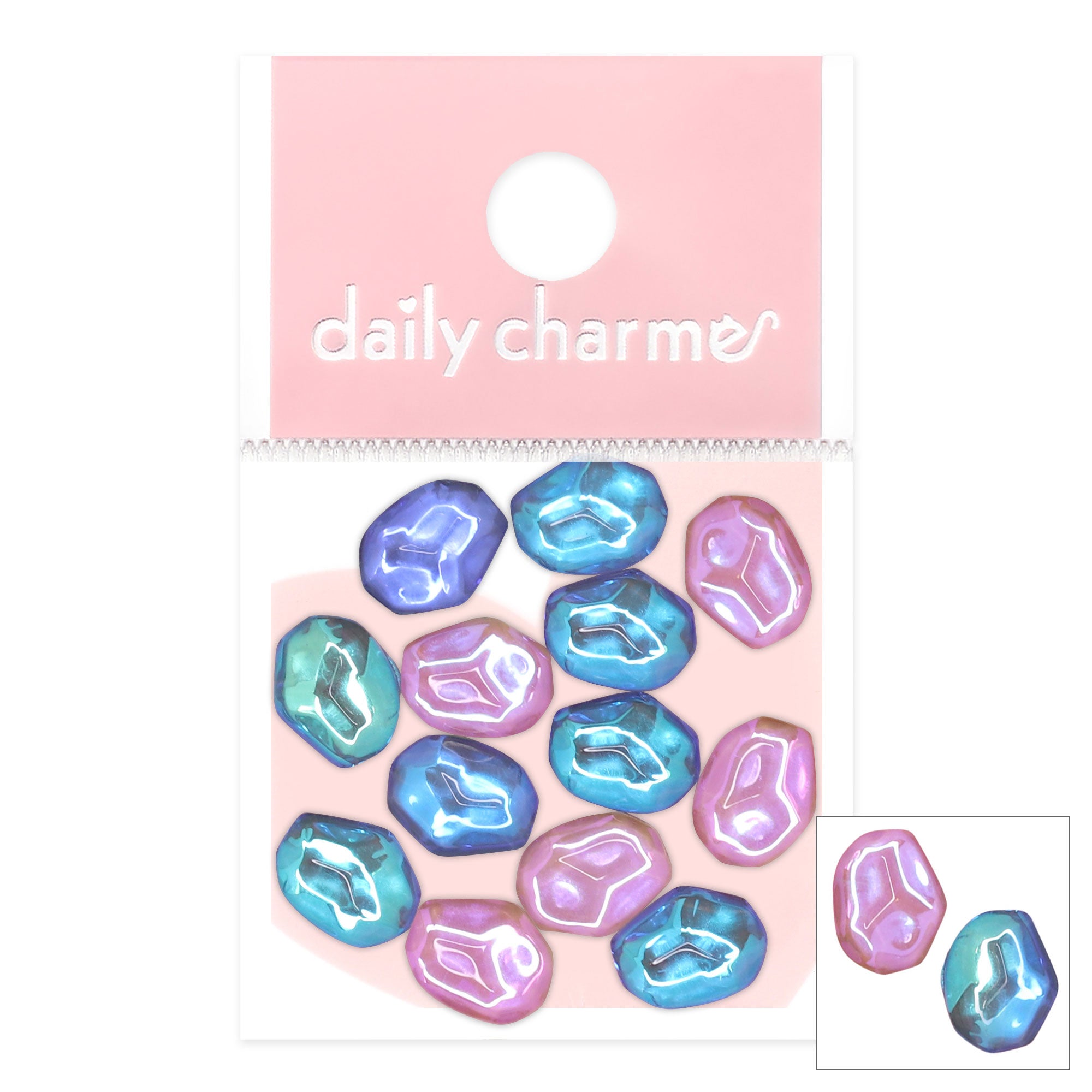 Aurora Wave Glass Gem / Smokey Purple Mix Ururu Nails Aurora Wave Glass Gem / Smokey Purple Mix