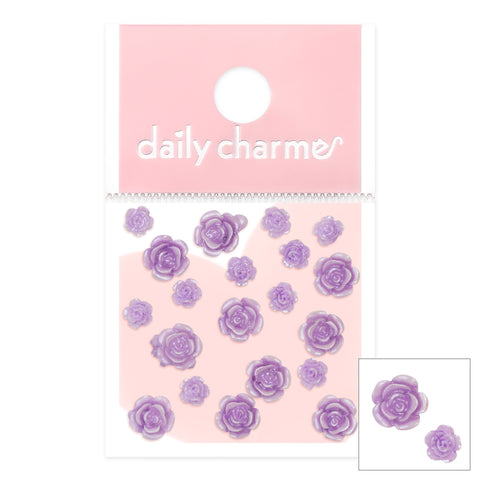 Pearly Resin Garden Roses / Purple Goth Spring Wedding Nail Decors Vintage