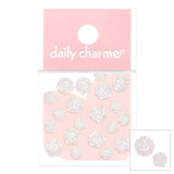 Wedding Nail Idea Trend Lovely Resin White Roses Mix / Pearlescent