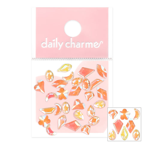 URURU Nail Decor Iridescent Flatback Resin Rhinestone Mix / Peachy