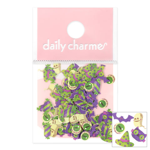 Halloween Soft Paper Glitter / Wicked Green Cat Eyeball Candy Ghost Nail Art