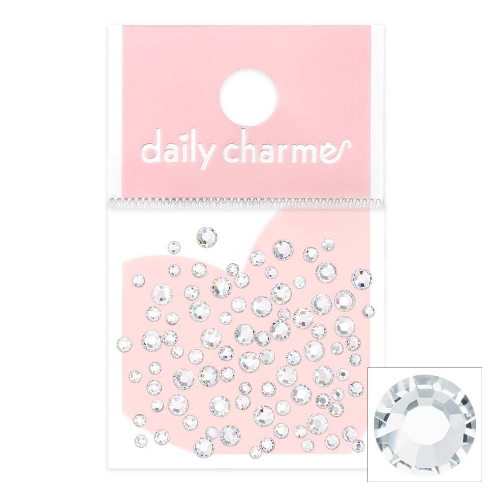 Charme Crystal Round Flatback Rhinestone / Crystal Clear Charme Crystal Round Flatback Rhinestone Nail Art Clear