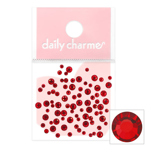 Charme Crystal Round Flatback Light Siam Red Nail Art Decor