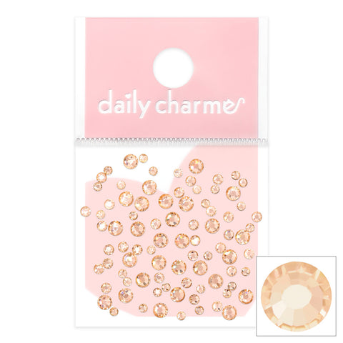 Charme Crystal Round Flatback Light Peach Silk Beige Nail Art