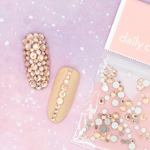 Charme Crystal Round Flatback Light Peach Silk Beige Nail Art