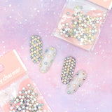 Charme Crystal Round Flatback Rhinestone / AB Opal Mix Pastel Nail Art Rainbow Gems