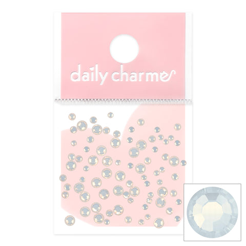 Charme Crystal Round Flatback Rhinestone / White Opal Nail Art