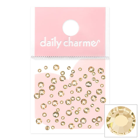 Charme Crystal Round Flatback Rhinestone / Crystal Honey Silk Beige Nail Art Gems